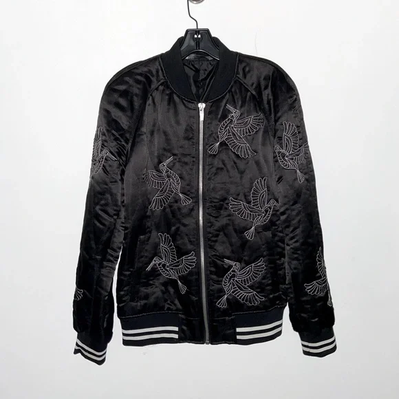 Zara | Jackets & Coats | Zara Man Vintage Stitched Graphic Bomber